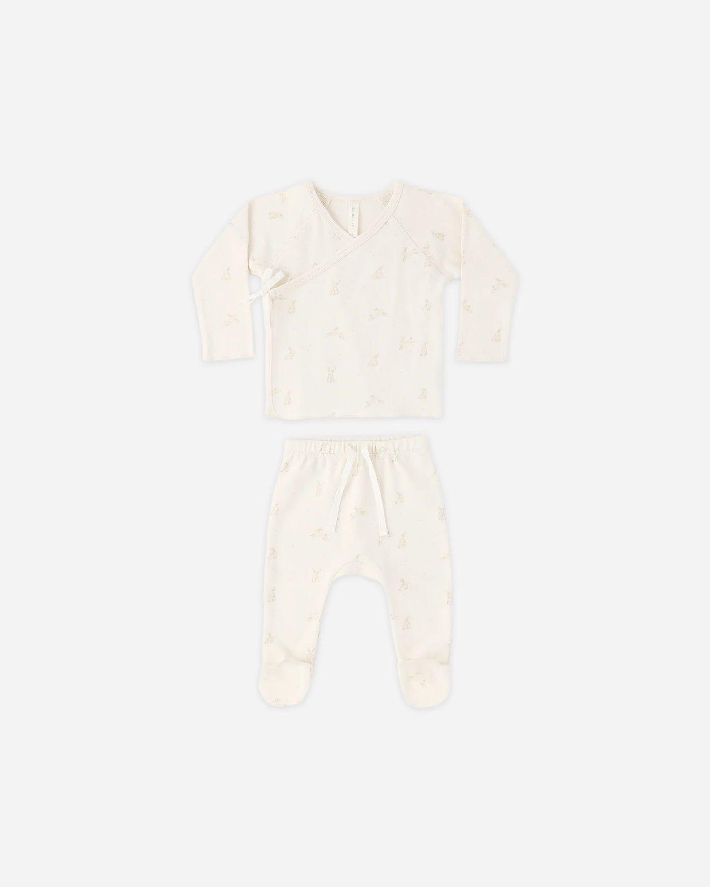 Wrap Top + Footed Pant Set Bunnies