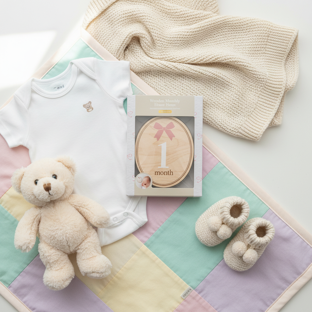 Bows Wooden Baby Milestone Props