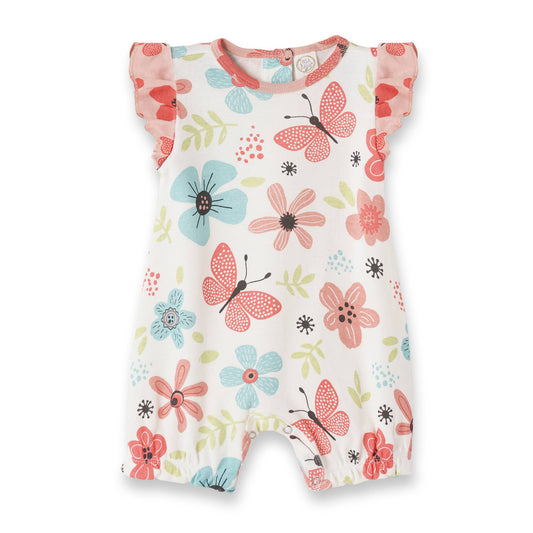 Fluttering Blossoms Baby Girl Cotton Romper