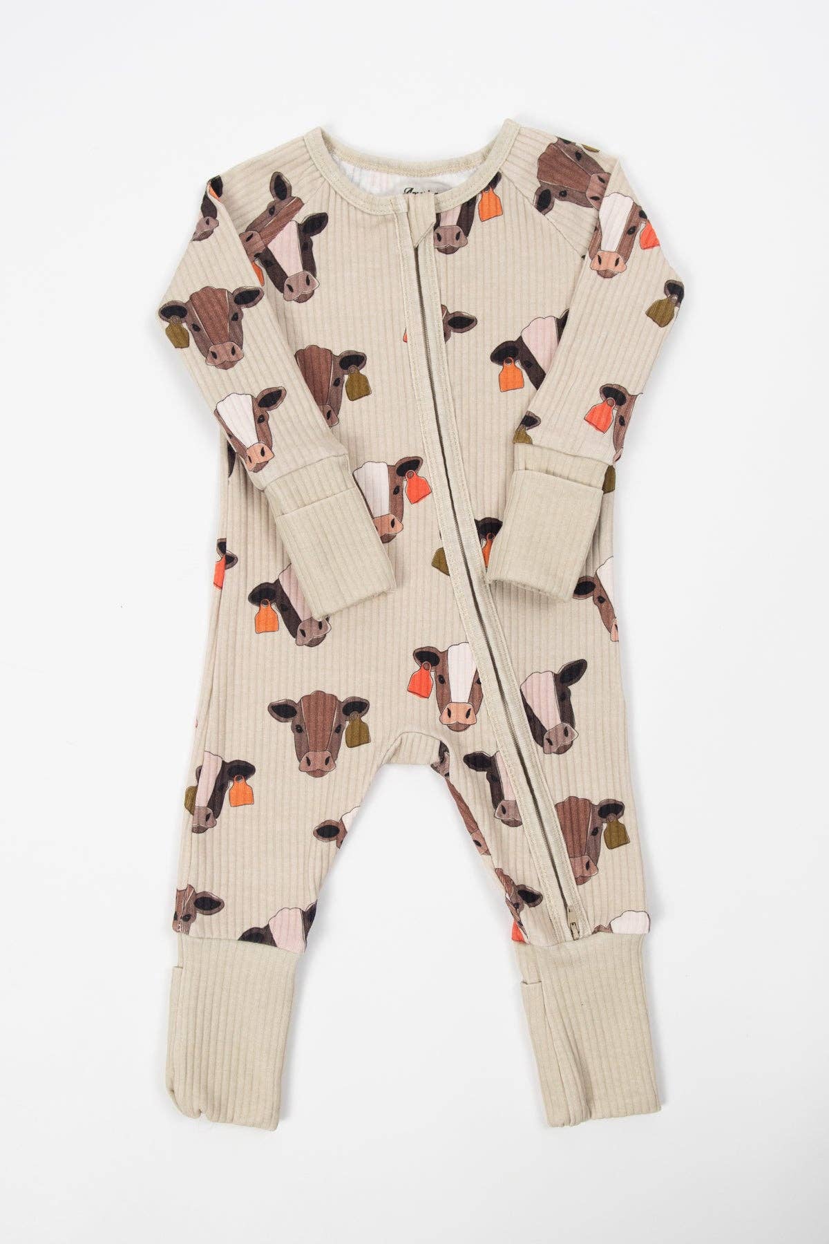 Cattle Buddy Baby Ribbed Cotton Zippy