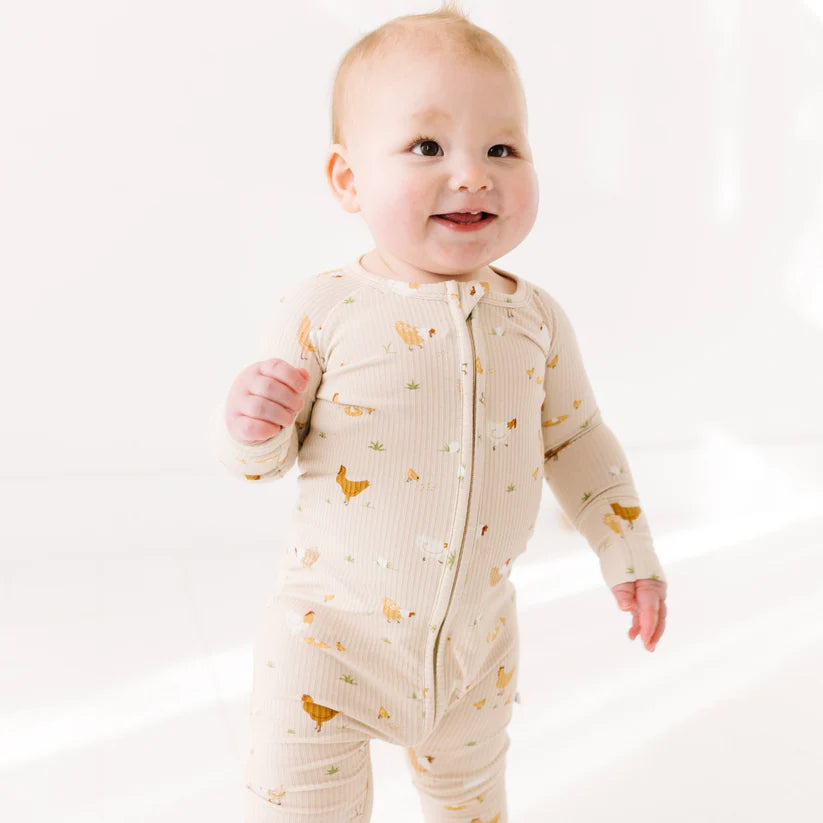 Chickens Small Ribbed Romper