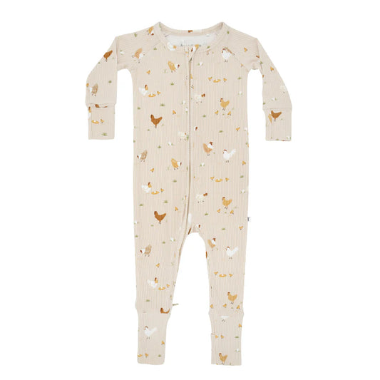 Chickens Small Ribbed Romper
