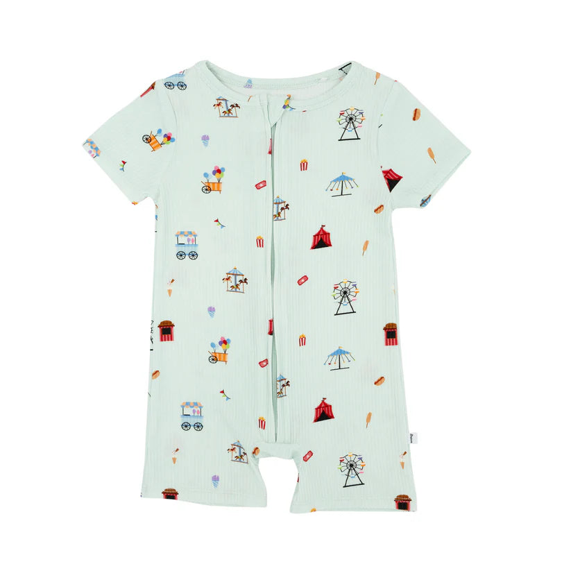 County Fair Small Ribbed Summer Zip Romper