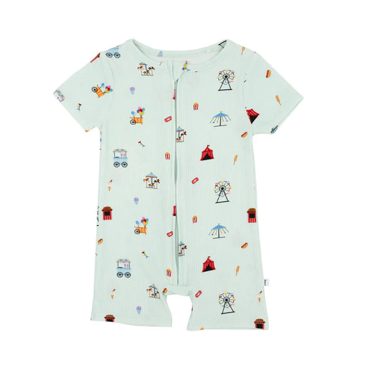 County Fair Small Ribbed Summer Zip Romper