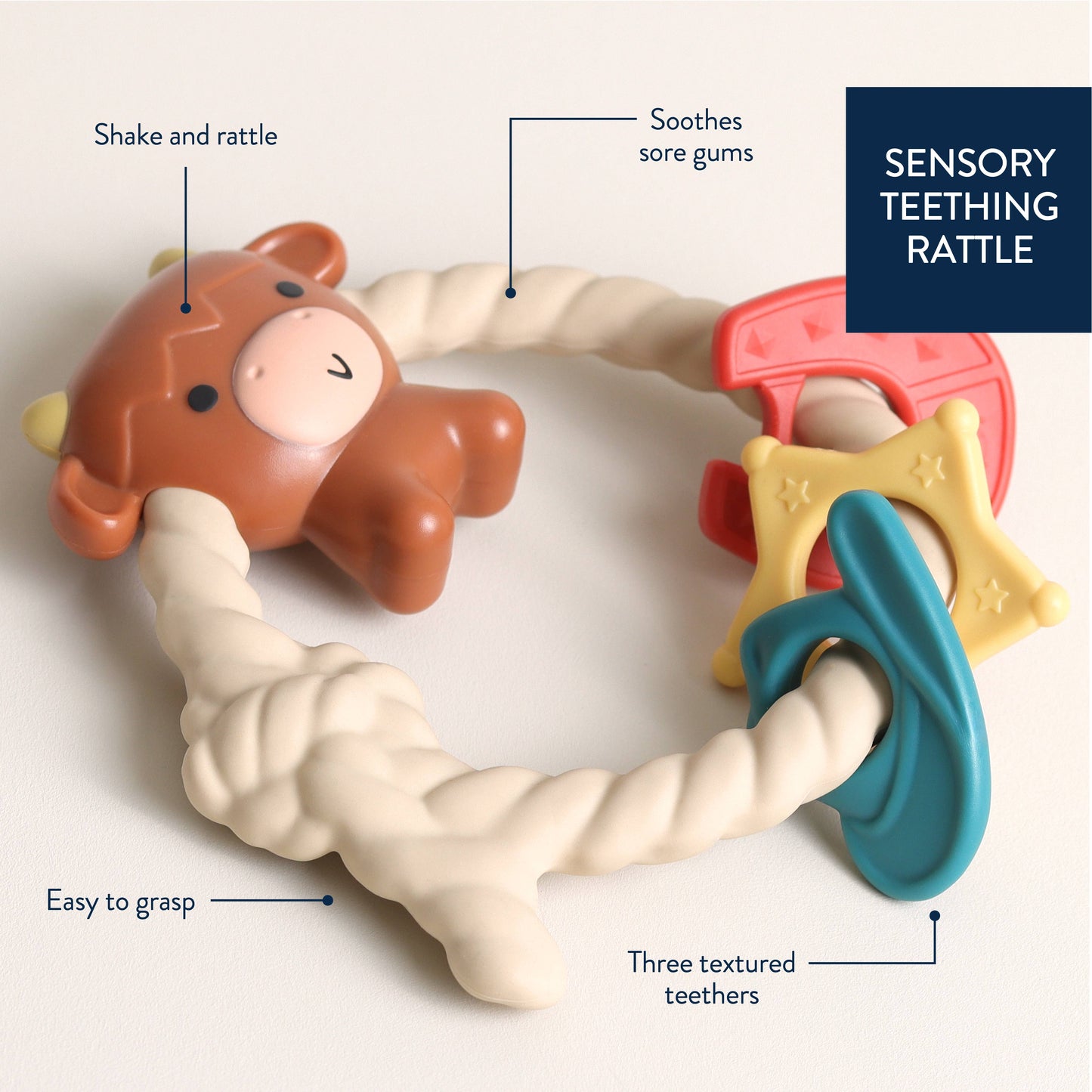 Highland Cow Rattle Teether