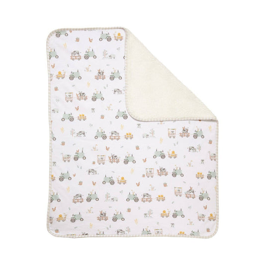 Tractor Ride Jersey Sherpa Blanket
