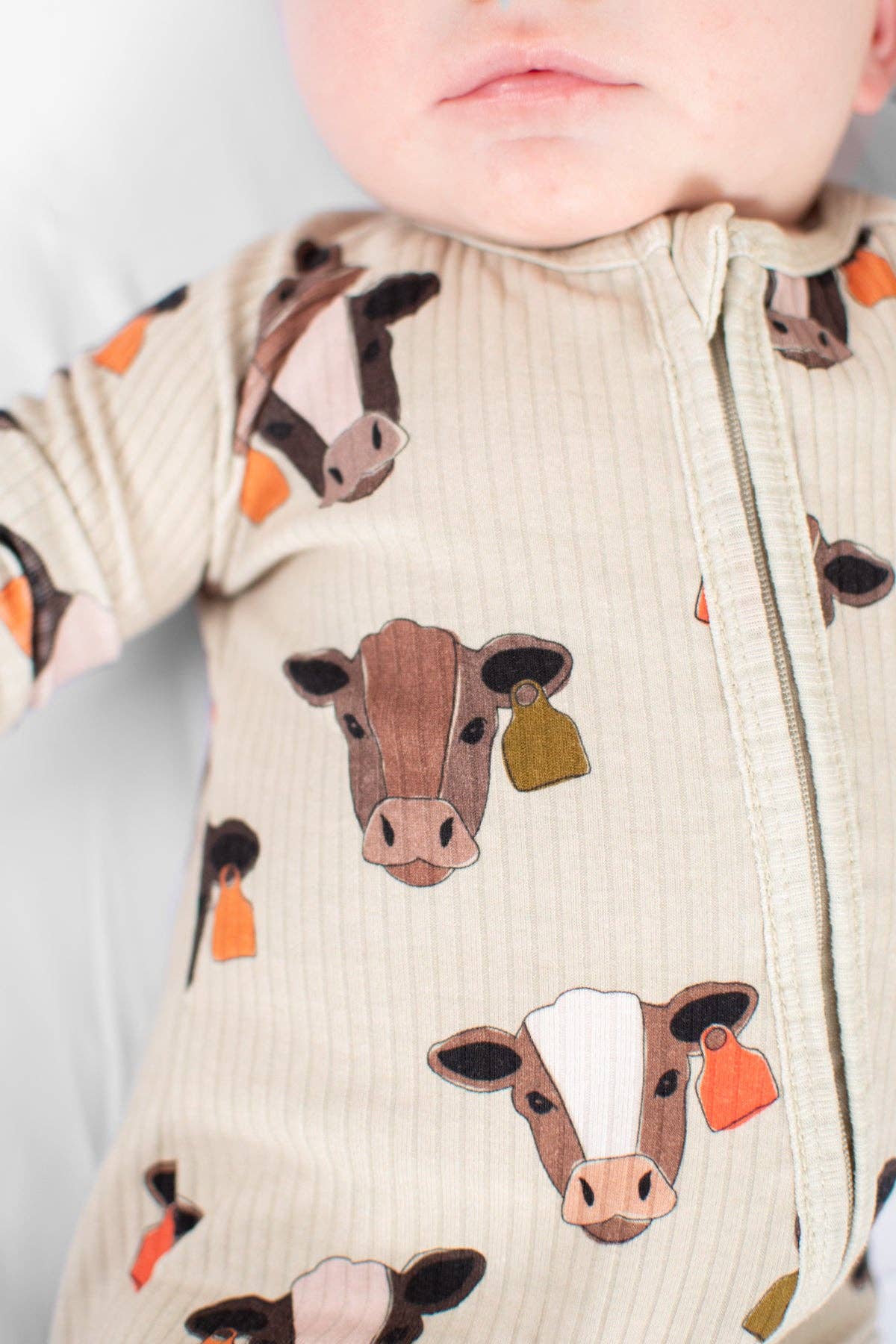 Cattle Buddy Baby Ribbed Cotton Zippy