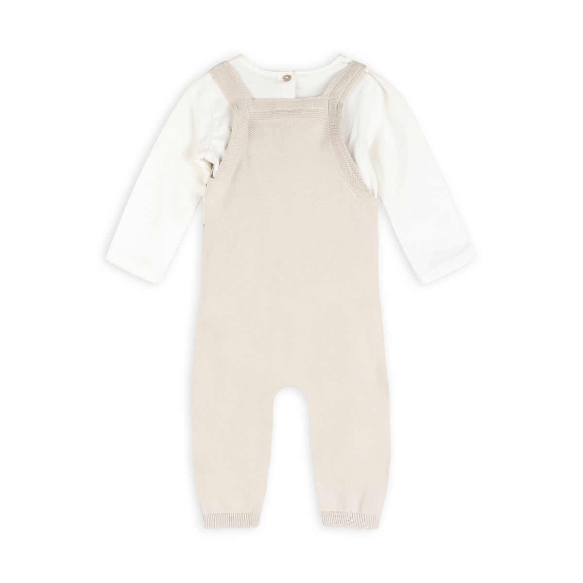 Bear Fair Isle Knit Baby Overall Set (Organic Cotton)