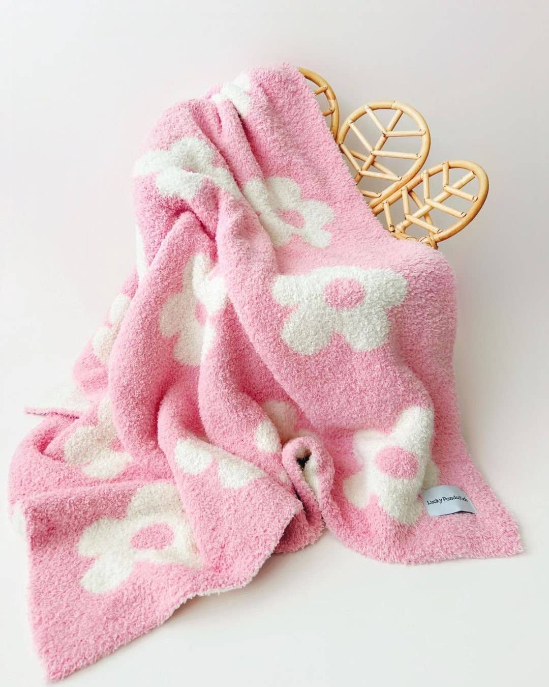 Pink Daisy Plush Baby Blanket