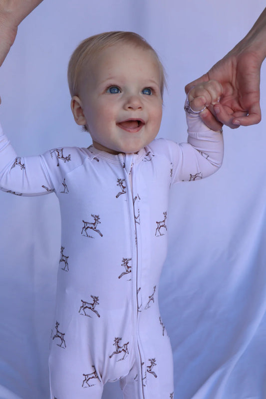 Dancing Deer Zipper Footie