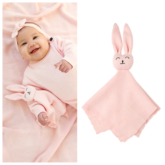 Light Pink Knit Bunny Lovey