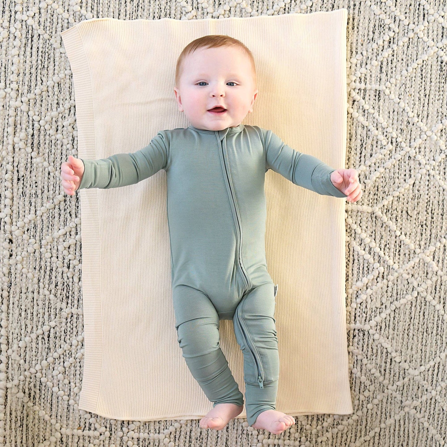 Eucalyptus Bamboo Zipper Footie