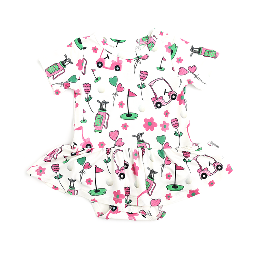 Lexi Pink Golf Tutu Bamboo Baby Dress Pink Outfit