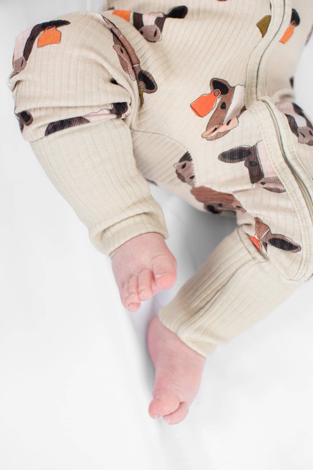 Cattle Buddy Baby Ribbed Cotton Zippy