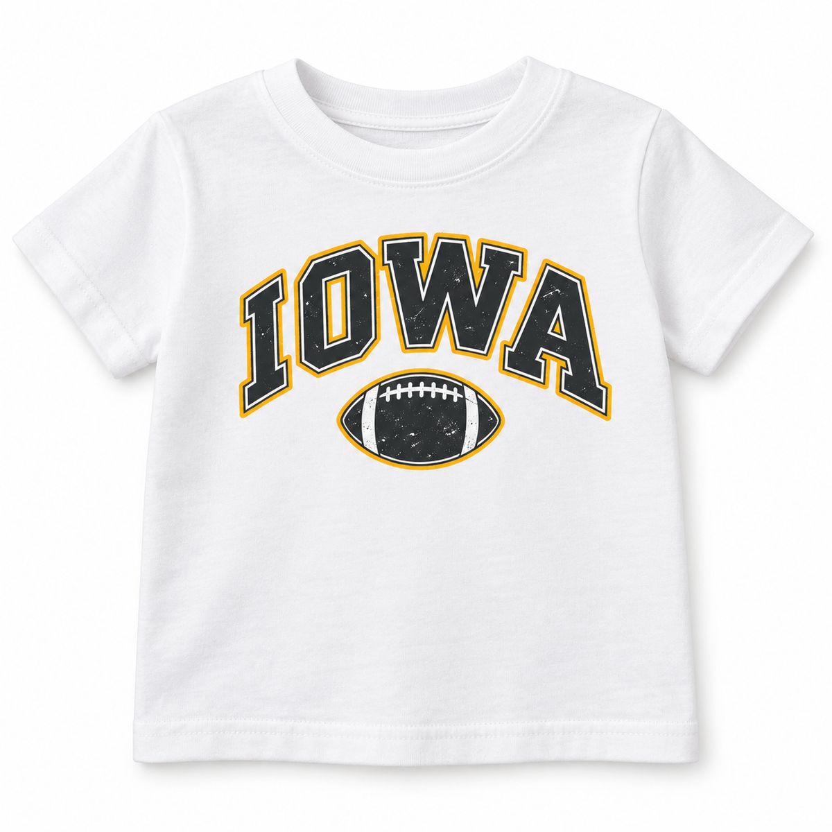 Black/Gold Iowa Football T-Shirt