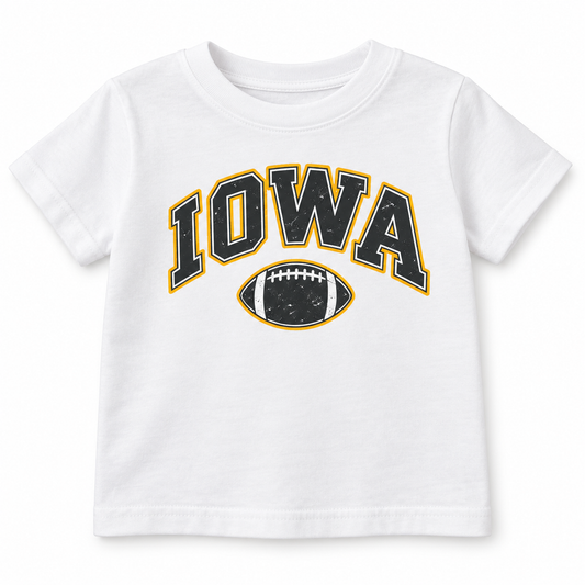 Black/Gold Iowa Football T-Shirt