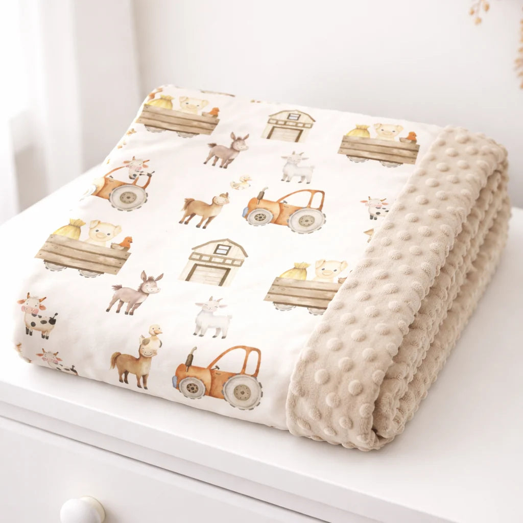 Farm Friends Minky Blanket