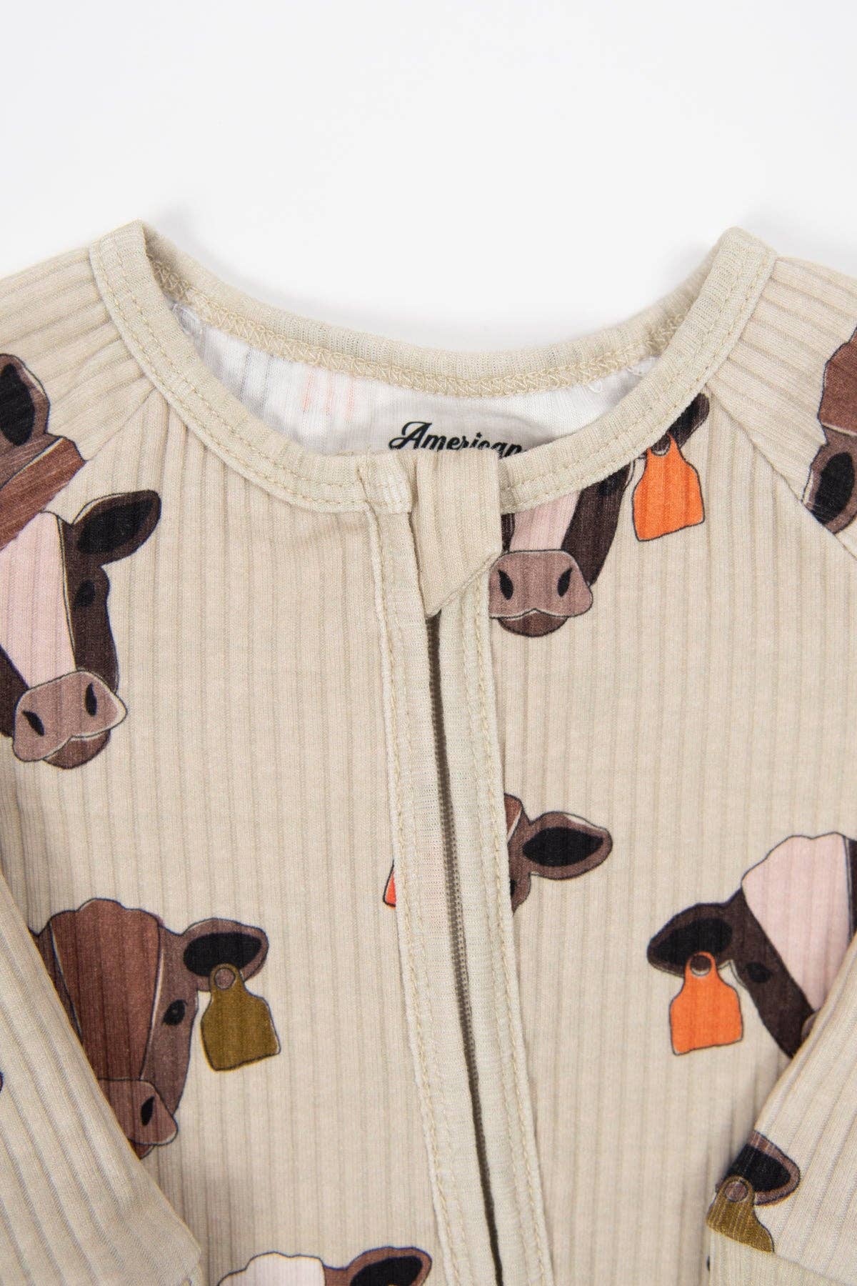 Cattle Buddy Baby Ribbed Cotton Zippy