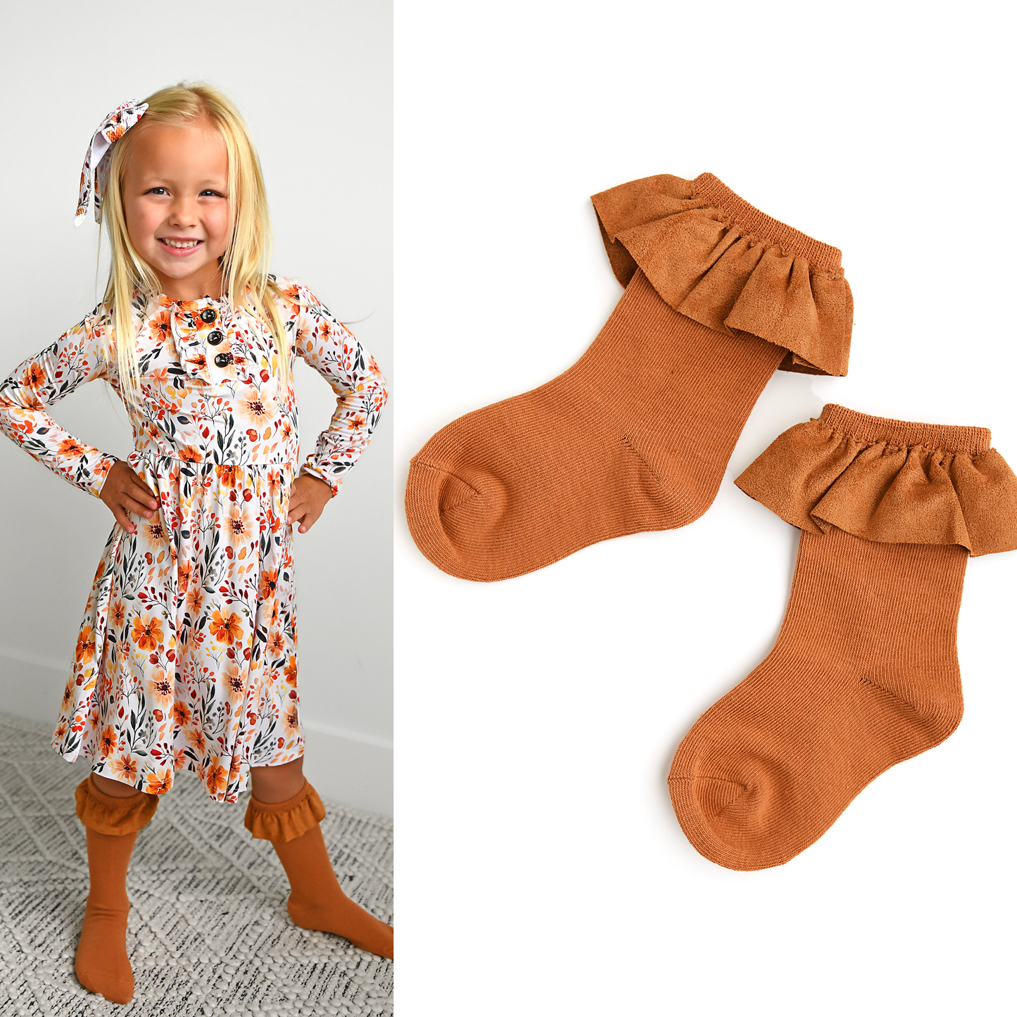 Hazelnut Ruffle Socks