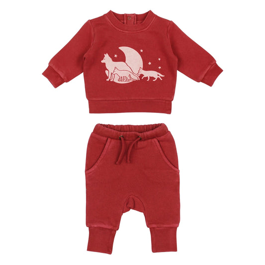 Cherry Fox Organic Sweatshirt & Jogger Set