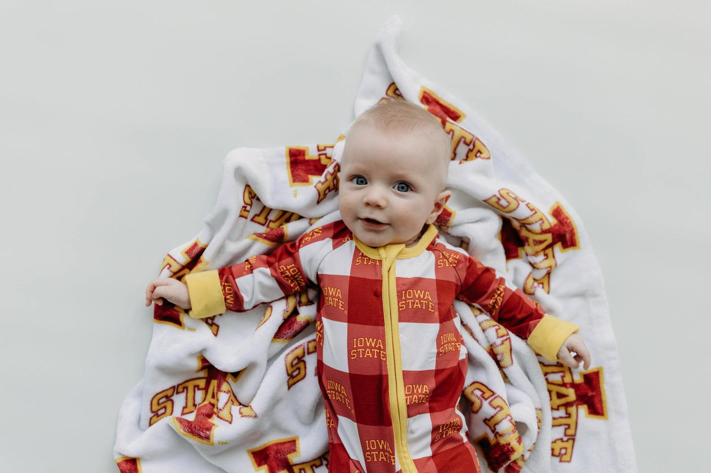 Iowa State Grid Zip Romper