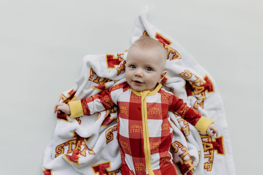 Iowa State Grid Zip Romper