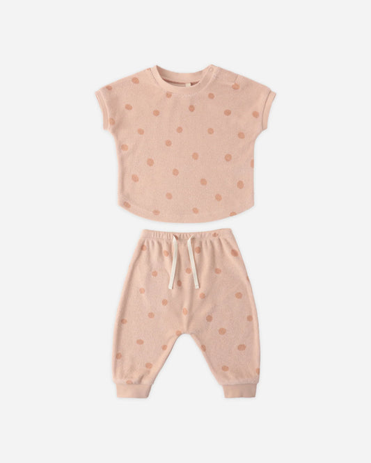 Terry Tee + Pant Set Polka Dot