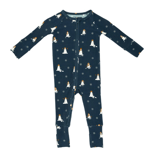 Snowmen Small Ribbed Zipped Romper