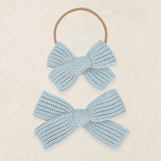 Sweater Bow - Steele Chunky Knit Headband