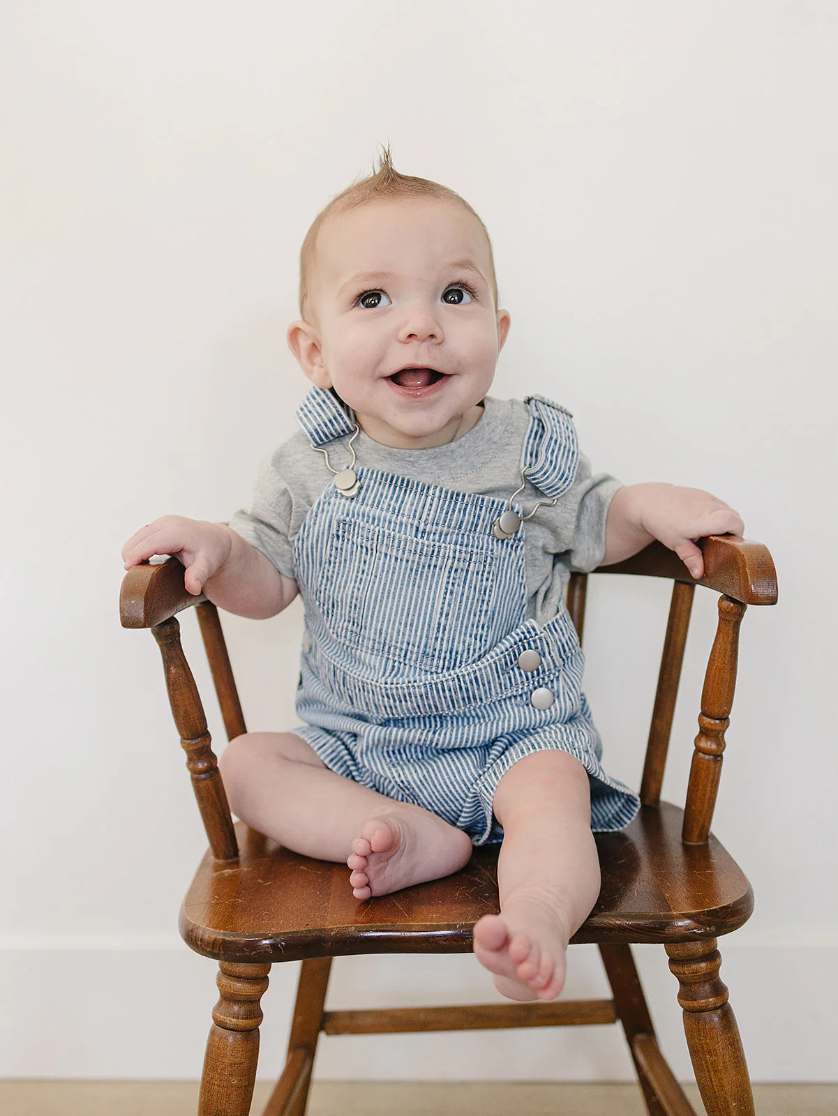 Stripe Short Overalls