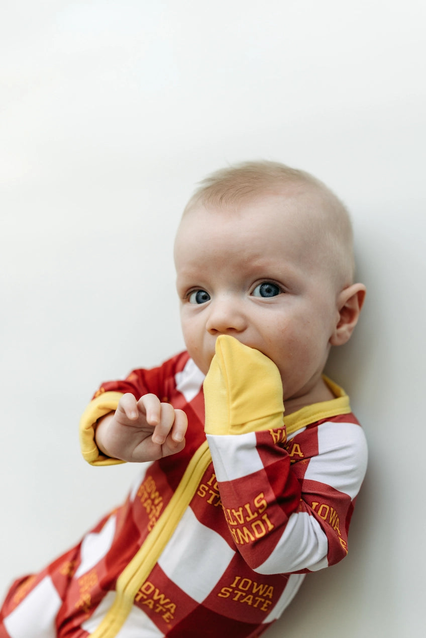 Iowa State Grid Zip Romper