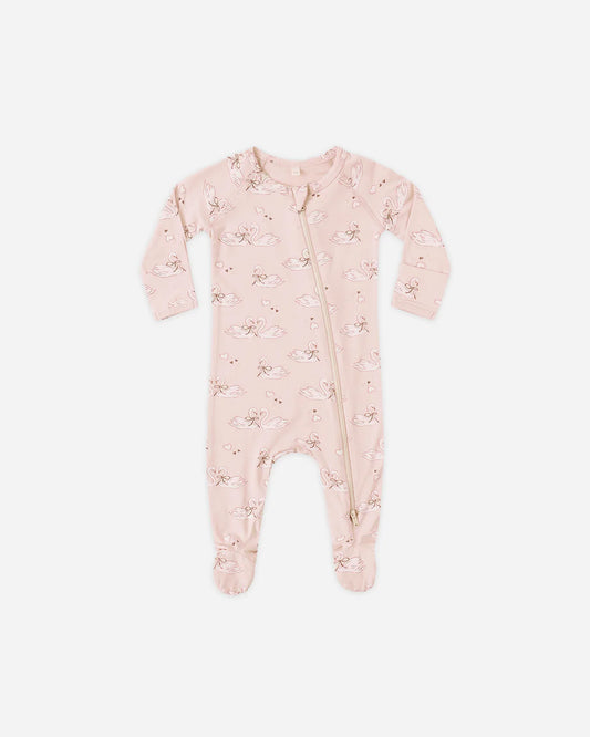 Bamboo Zip Footie Swans