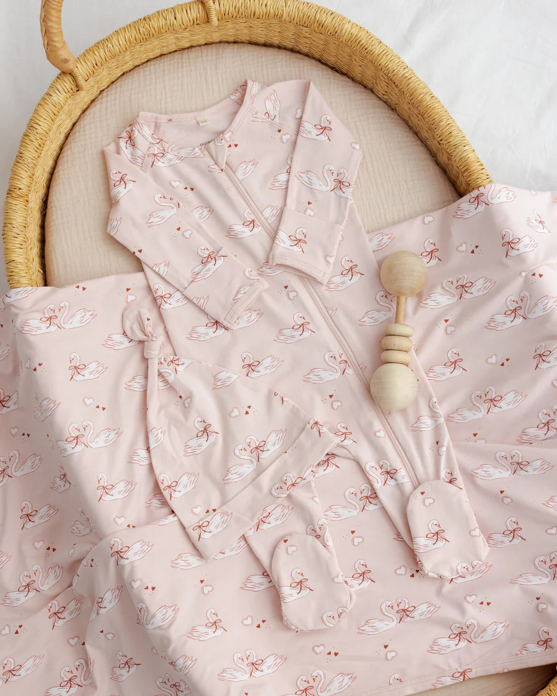 Bamboo Zip Footie Swans